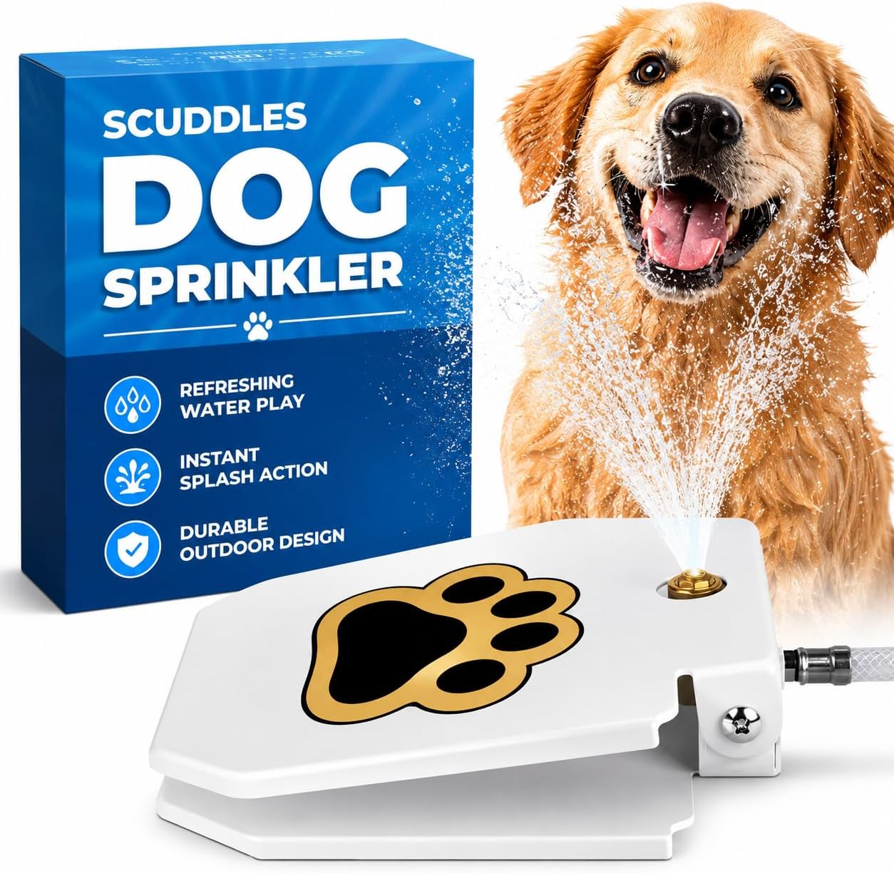 Scuddles Paw-Activated Water Fountain — dog water toy