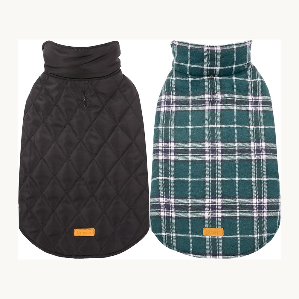 Kuoser reversible waterproof dog coat